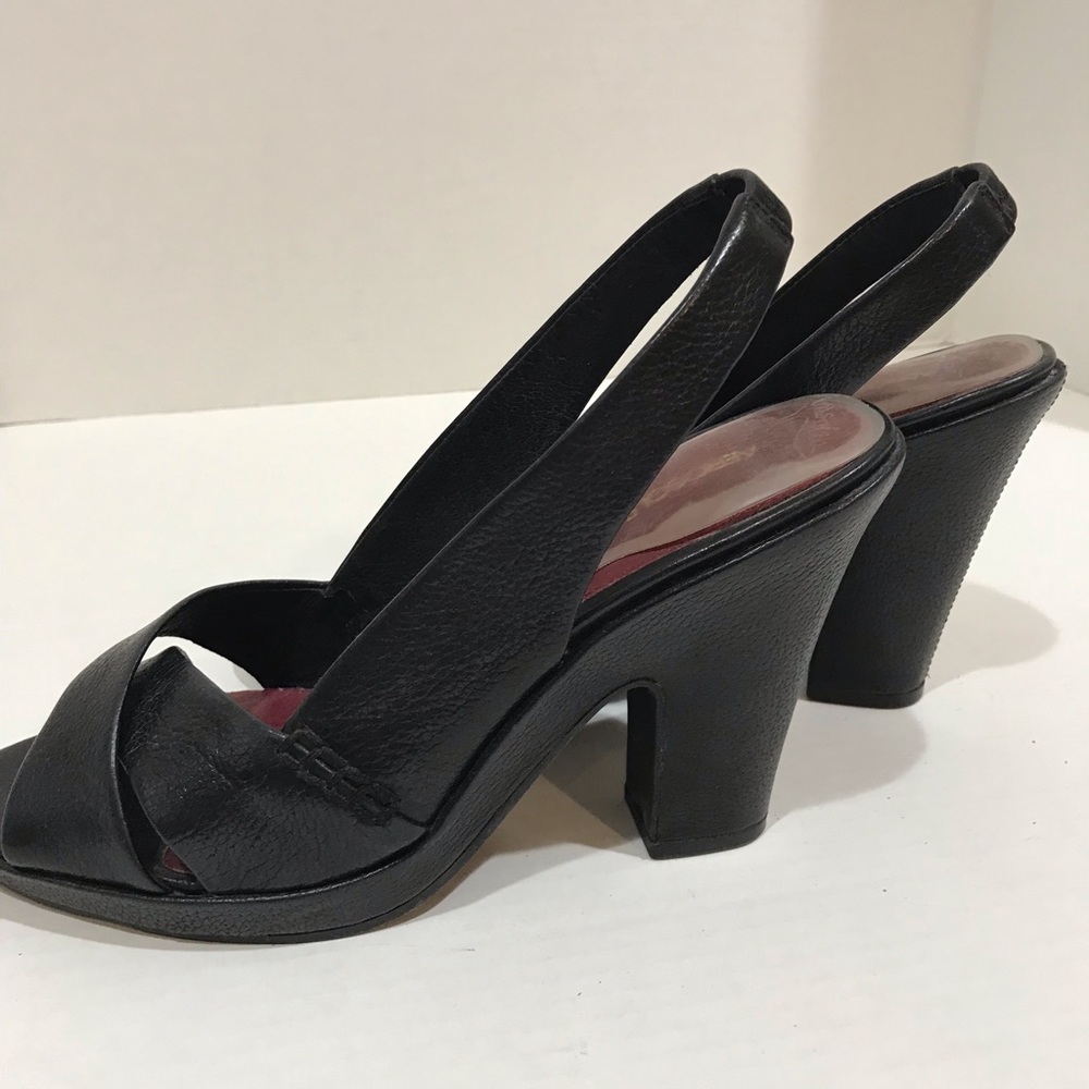 Aerosol Black Leather Sandals
